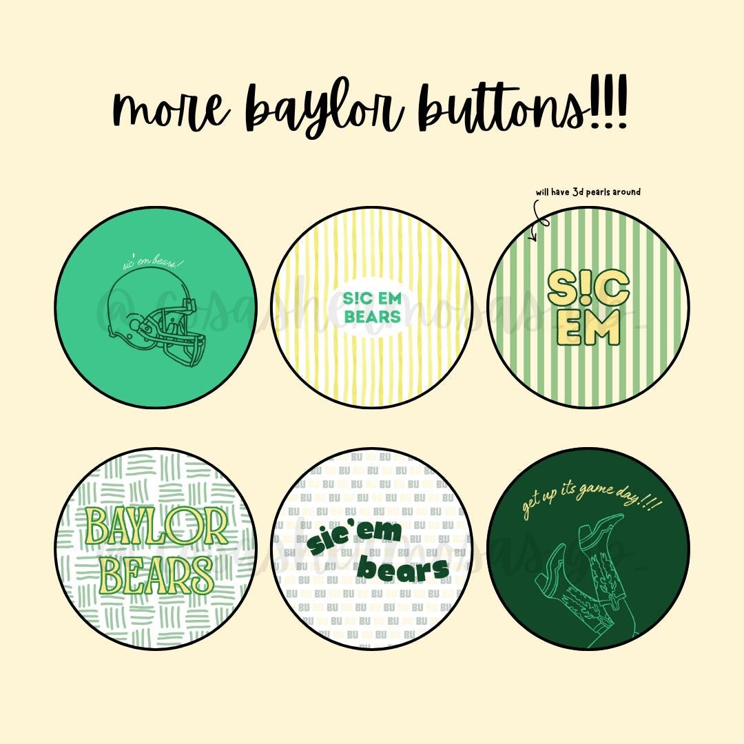 Baylor Gameday Buttons - 2.25 Inch - Etsy