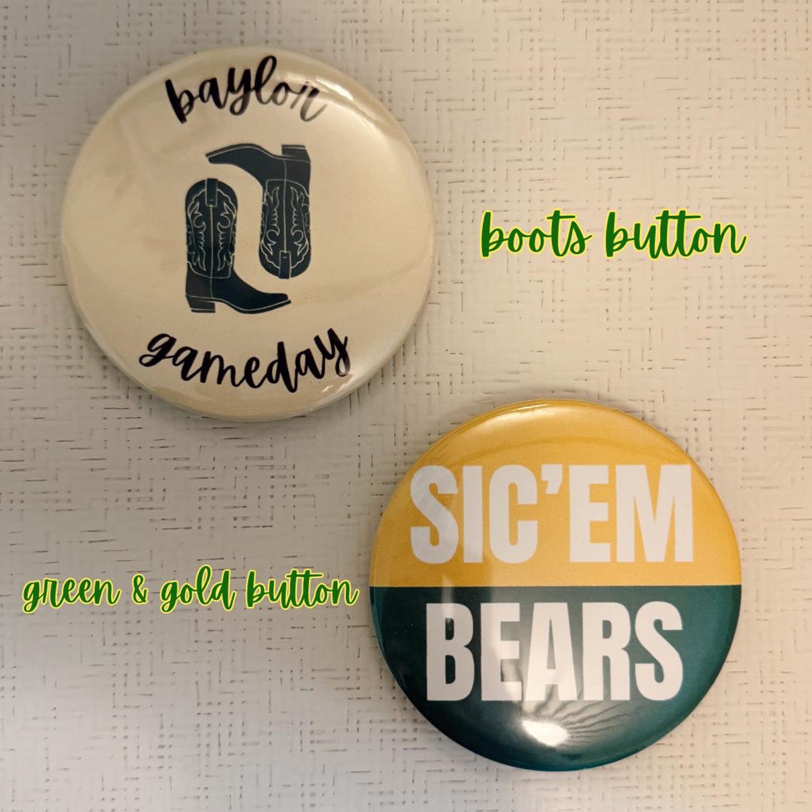 Baylor Gameday Buttons - 2.25 Inch - Etsy
