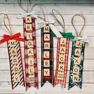 Cheerin DIY Christmas Ornaments Crafts Kits to Make - Personalized Name  Ornaments - Scrabble Ornaments for Adult, or Kids - Letter Ornament for
