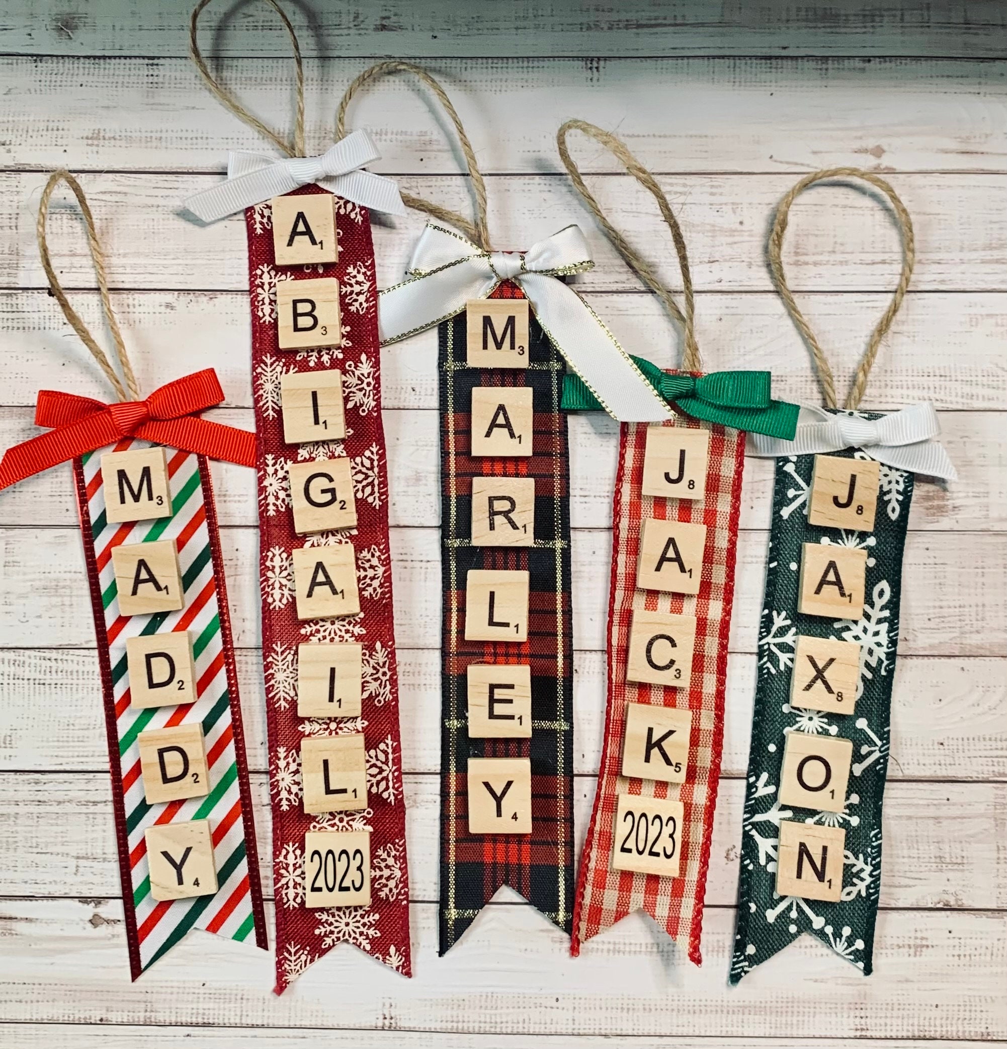 Scrabble Letters DIY Ornaments for Christmas - 