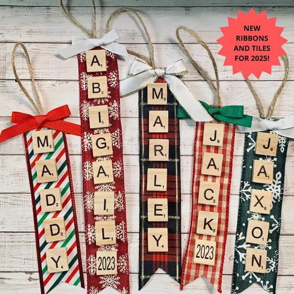 Personalized Scrabble Ornament For Christmas Custom Scrabble Ornaments, Personalized Name Ornament, 2026 Ornament For Family, Coworker Gift
