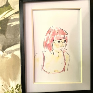 Natalie Portman in Closer Watercolor Ink Art Print