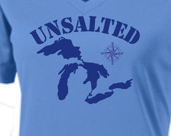 Great Lakes T-shirt with Compass Rose and Unsaletd lettering.