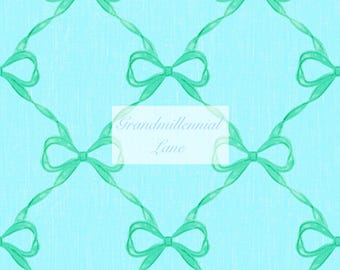 Grandmillennial bow pattern seamless