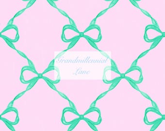Grandmillennial bow pattern seamless