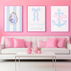 East Coast wall art digital download, set of 3 , East coast girl