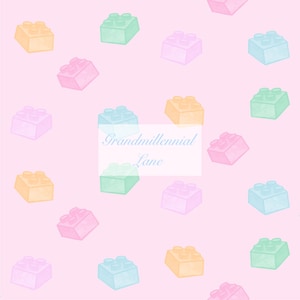 Blocks Grandmillennial hydrangea bow pattern seamless