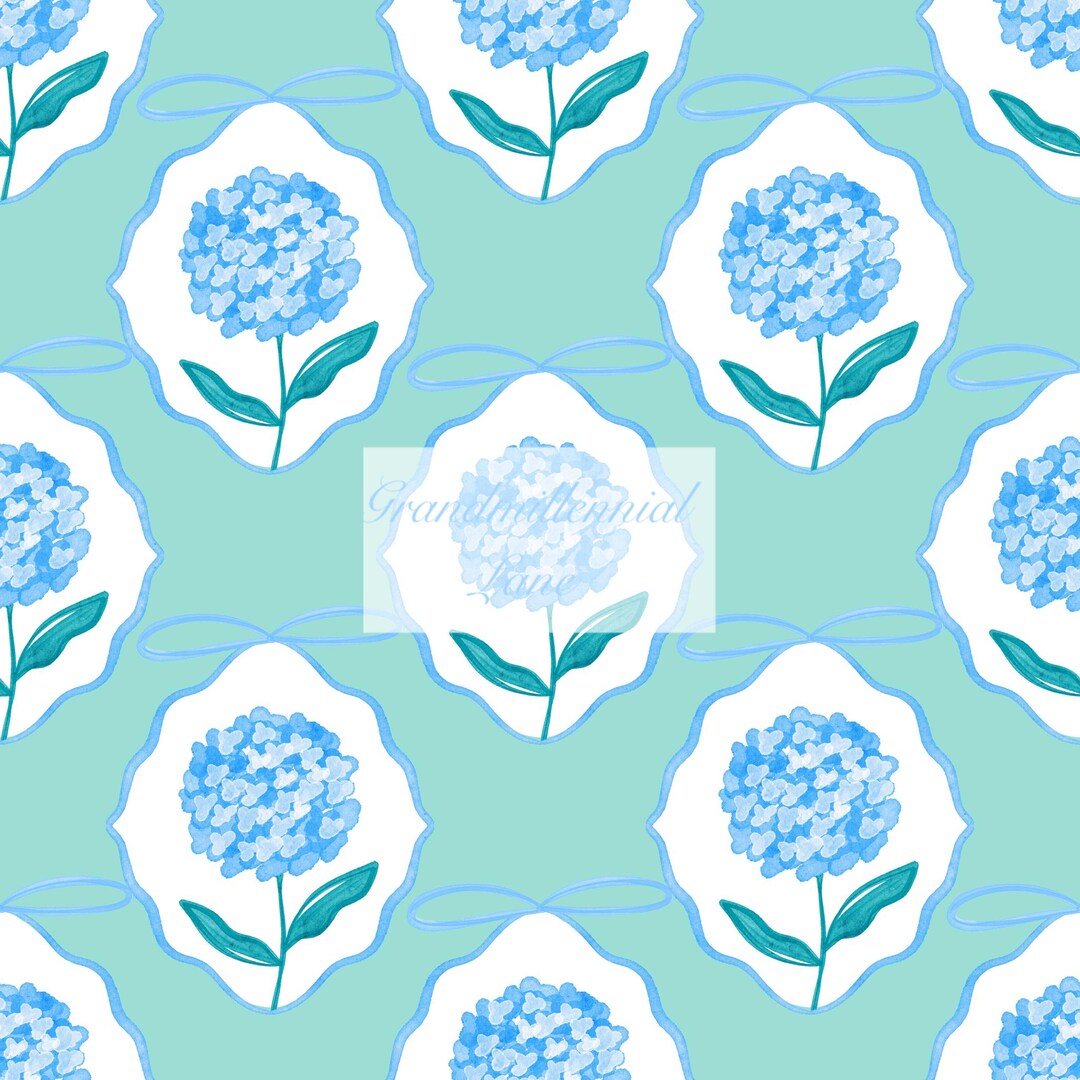 Hydrangea Watercolor Seamless Pattern - Etsy