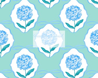 Hydrangea Watercolor seamless pattern