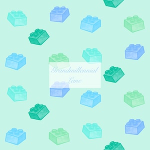 Blocks Grandmillennial hydrangea bow pattern seamless