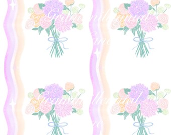 Painted pattern boutique pattern Grandmillennial bow pattern seamless