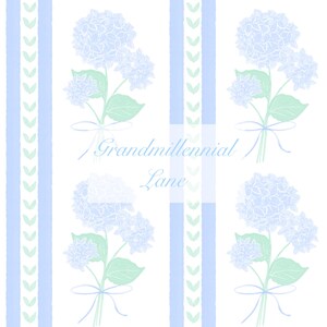 Hydrangea Grandmillennial bow pattern seamless