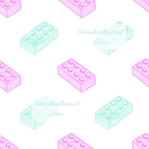Blocks Grandmillennial hydrangea bow pattern seamless