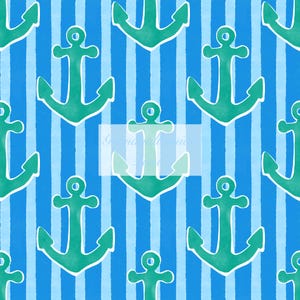 Anchor Grandmillennial hydrangea bow pattern seamless