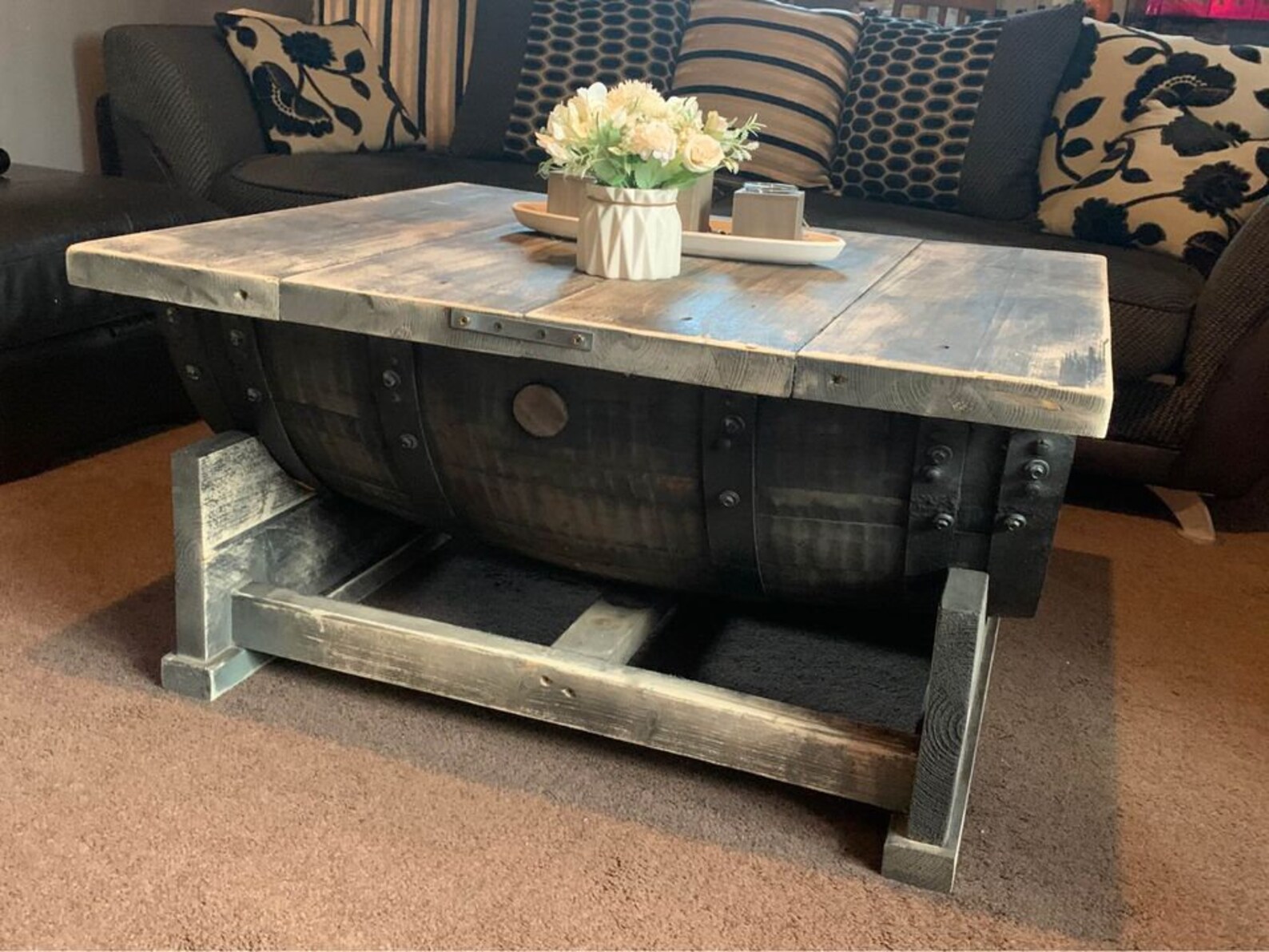 Stunning Rustic Hand Made to order Beer Barrel Table Etsy