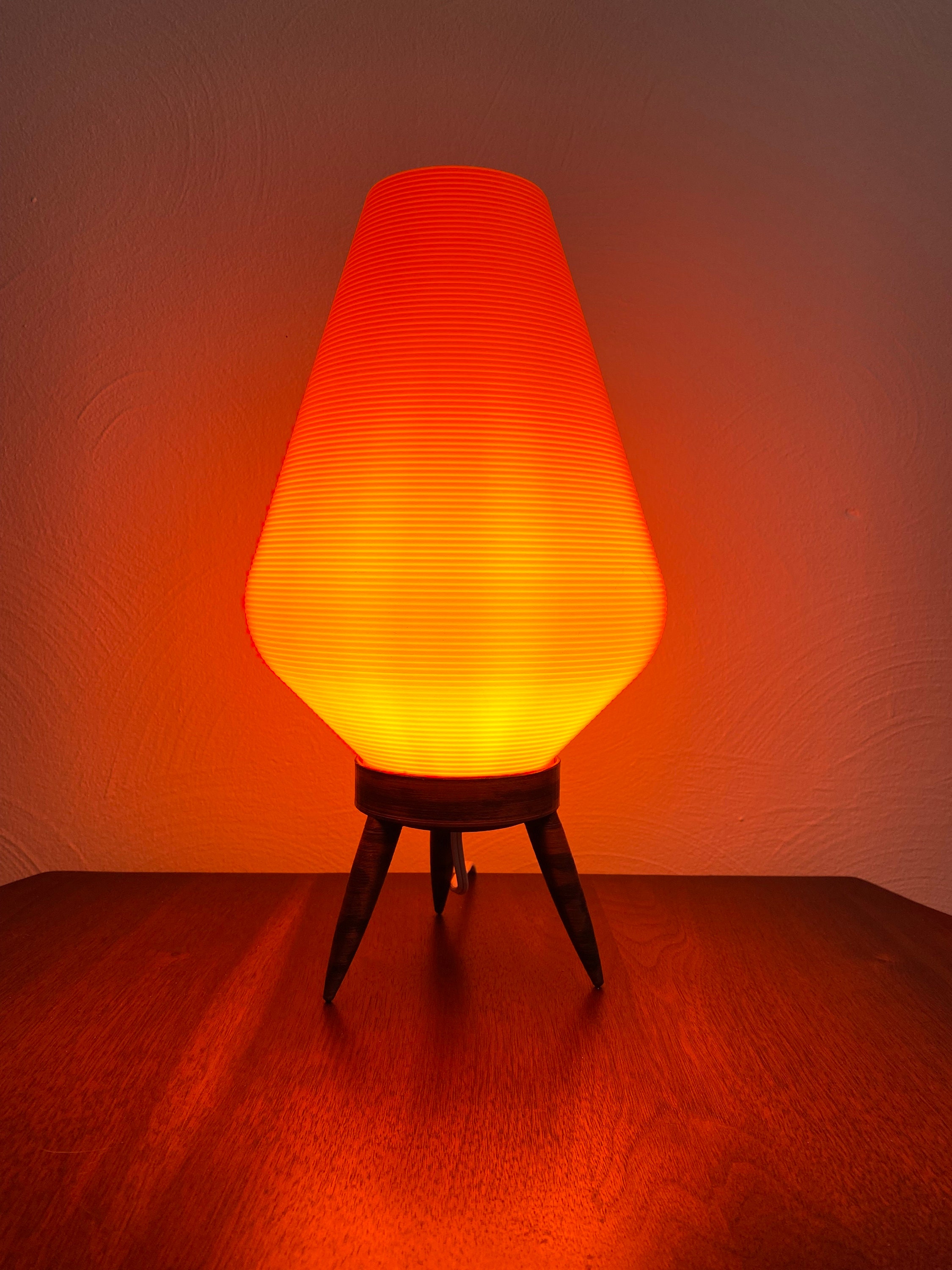 Single Tangerine Beehive Lamp Etsy UK