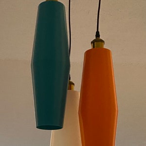 Triple Mid Century Modern Style Pendant Lights