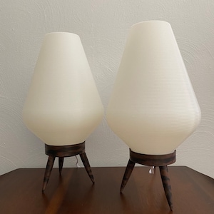 Pair of Tuxedo White Beehive Lamps