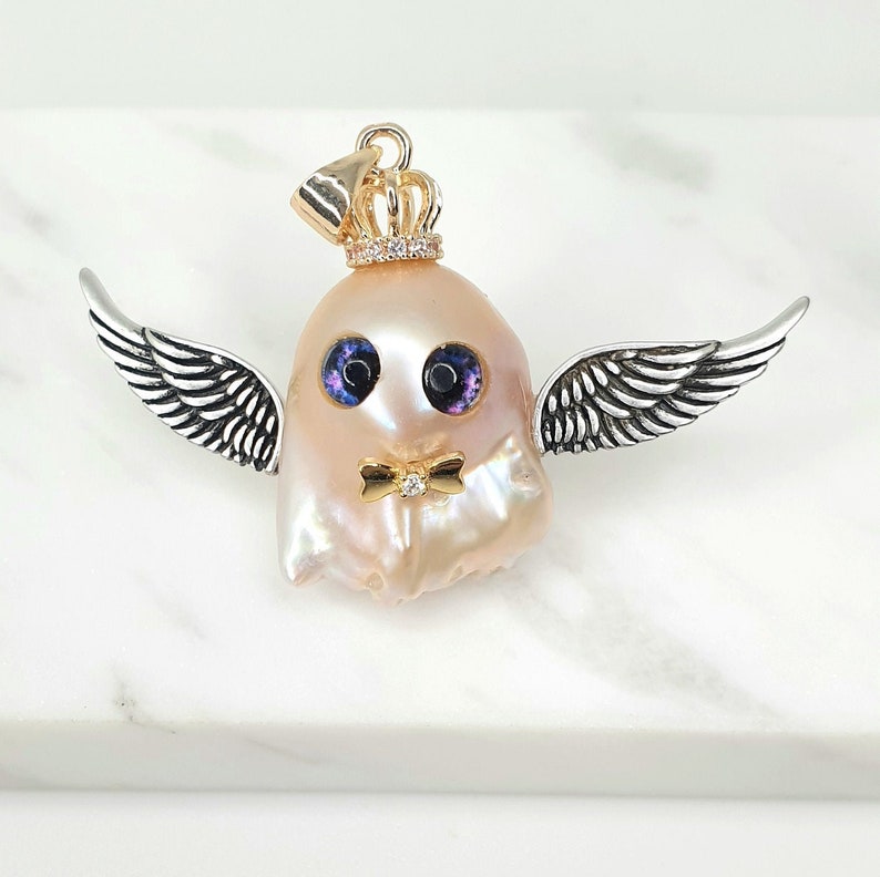 Adorable ghost baroque pearl pendant