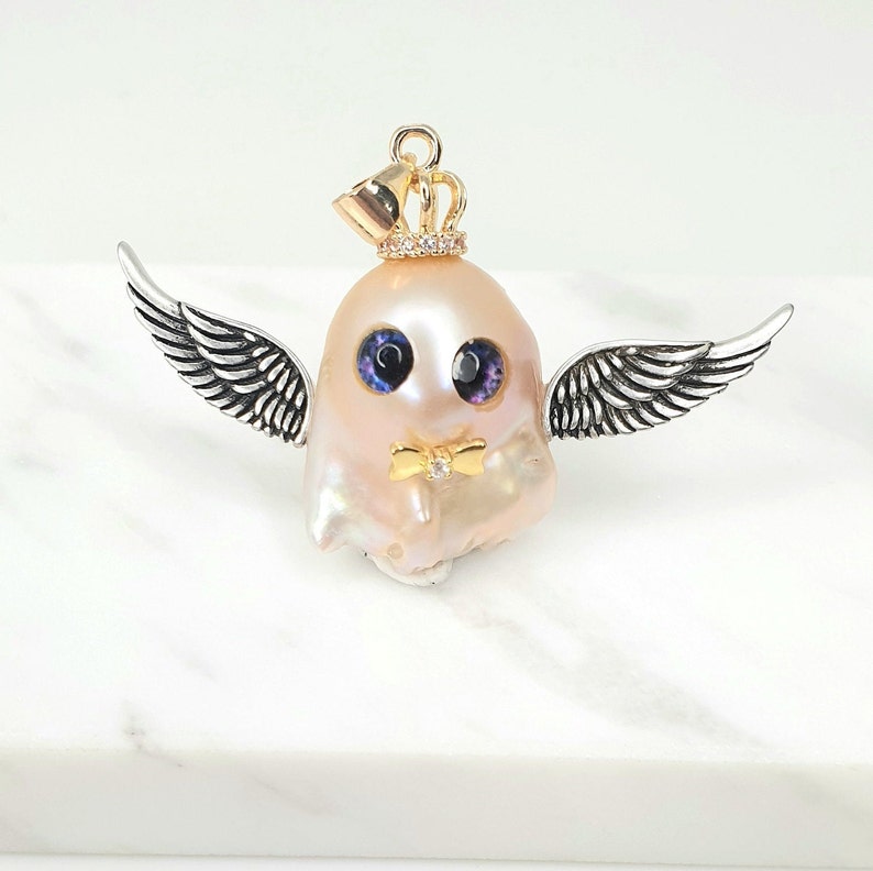 Adorable ghost baroque pearl pendant