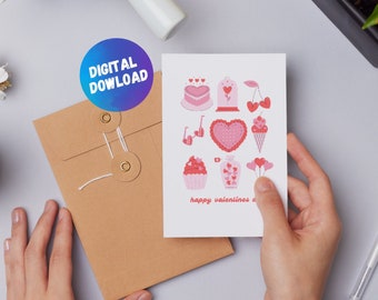Digital Valentines Day Card - INSTANT Download - Print At Home Card