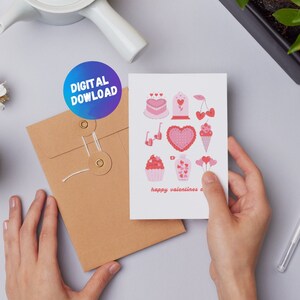 Digital Valentines Day Card - INSTANT Download - Print At Home Card