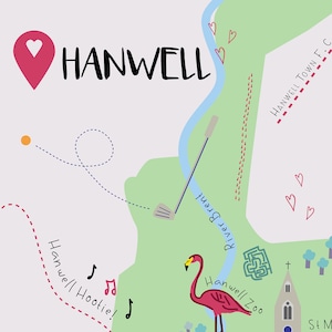 Hanwell Print - Illustrated Map