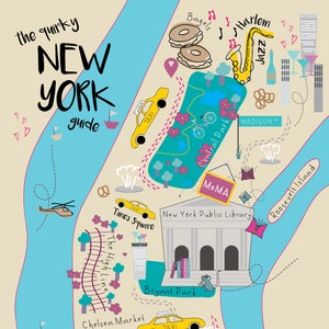 New York Print - Illustrierte Karte
