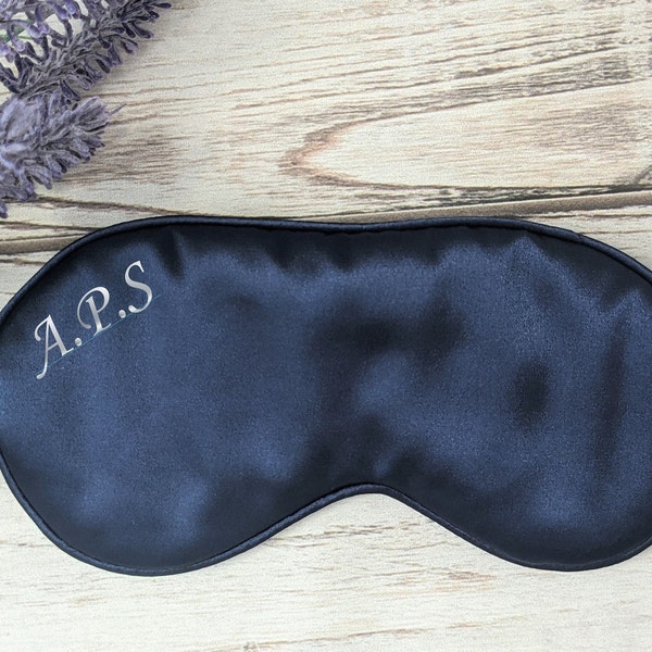 Personalised Sleep Mask Initials Luxury Pure Silk Double-Side Eyeshade