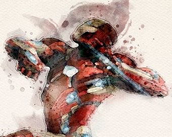 Stampe Super Hero a colori acqua digitali