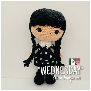 Crochet “Merlina/ Wednesday” PDF Pattern/Pattern Amigurumi - ENGLISH AND ESPAÑOL