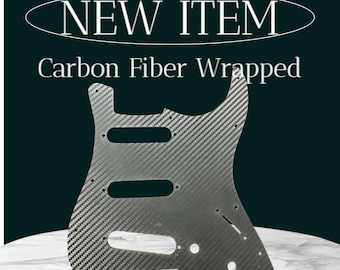 Wood Pickguard Carbon FIber Vinyl Wrapped