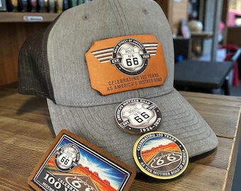 Route 66 Centennial Gift Set | 100th Anniversary Hat + Collector Coin | 1926–2026 Mother Road Keepsake Bundle