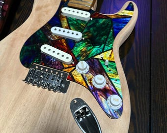 Stained Glass Stratocaster Pickguard | UV Printed SSS HSS | Fender Strat Tele Custom Guitar Upgrade | Colorful Art Pickguard