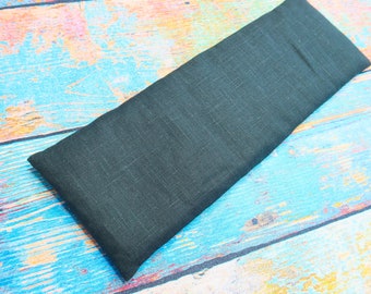 Heavy eye pillow, extra long, approx. 33 x 11 cm, linen, organic amaranth filling, with lavender scent and removable cover, Savasana, eye pillow yoga