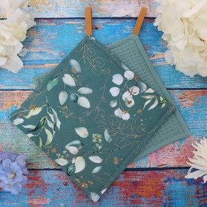 Pot holders set of 2, modern, kitchen, pot holders, pot coasters, eucalyptus pattern, gifts for women, Mother's Day gift image 3