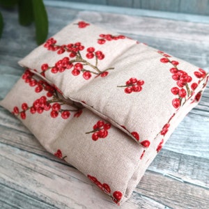 ORGANIC spelt pillow, 8 chamber, grain pillow, neck pillow, heat pillow, eucalyptus pattern, spelt heat pillow, Mother's Day gift, Mother's Day gift Rote Beeren