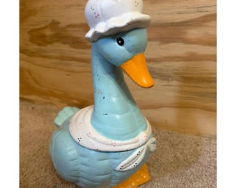 Vintage Goose Cookie Jar Cottagecore Farmhouse Rustic Country
