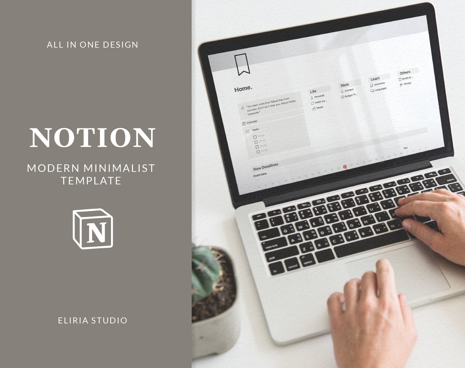 Minimalistic Personal Planner Notion Template | All in One Notion ...