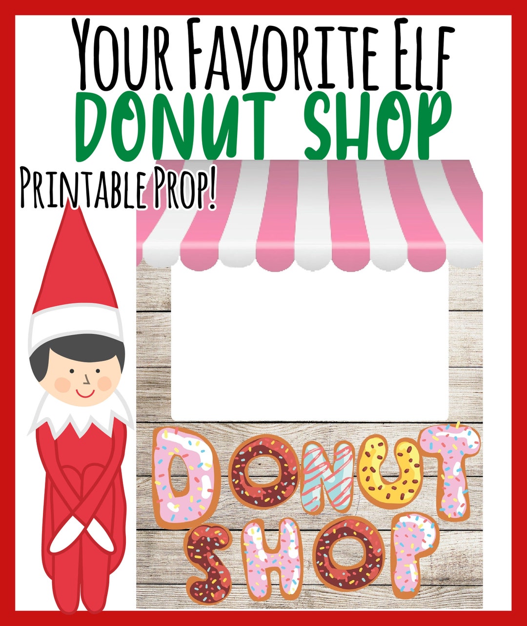 Elf Donut Shop Printable Prop! - Chriistmas Tradition Elf Printable ...