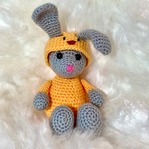 Easter Bunny in a Chick Onesie Crochet Pattern (PDF pattern ONLY)