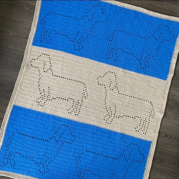 Dachshund Filet Crochet Blanket PDF pattern ONLY Etsy