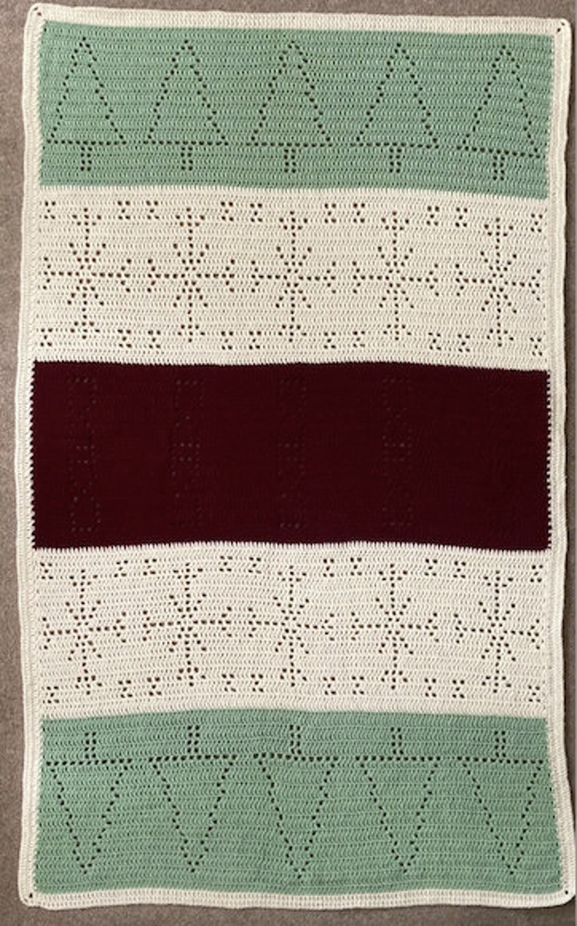 Christmas Filet Crochet Blanket Pattern PDF Pattern ONLY - Etsy