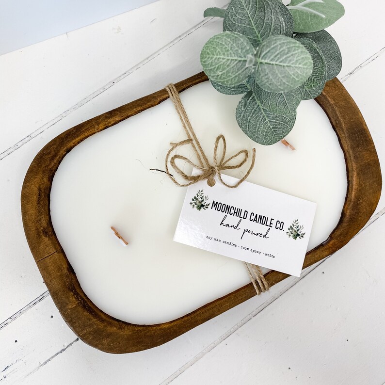 Dough Bowl Candle Vegan Soy Wax Eco-Friendly Holiday Gifts HomeDecor Custom Gifts image 3