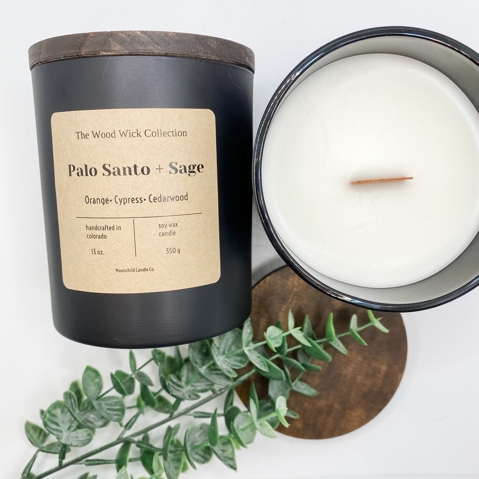 Palo Santo & Sage Wood Wick Soy Candle Vegan NonToxic Etsy