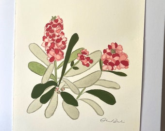 Stock Flowers Watercolor and Gouache Painting - Original- This is not a Print