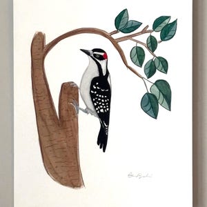 Downy Woodpecker Bird Painting Original- Not a Print