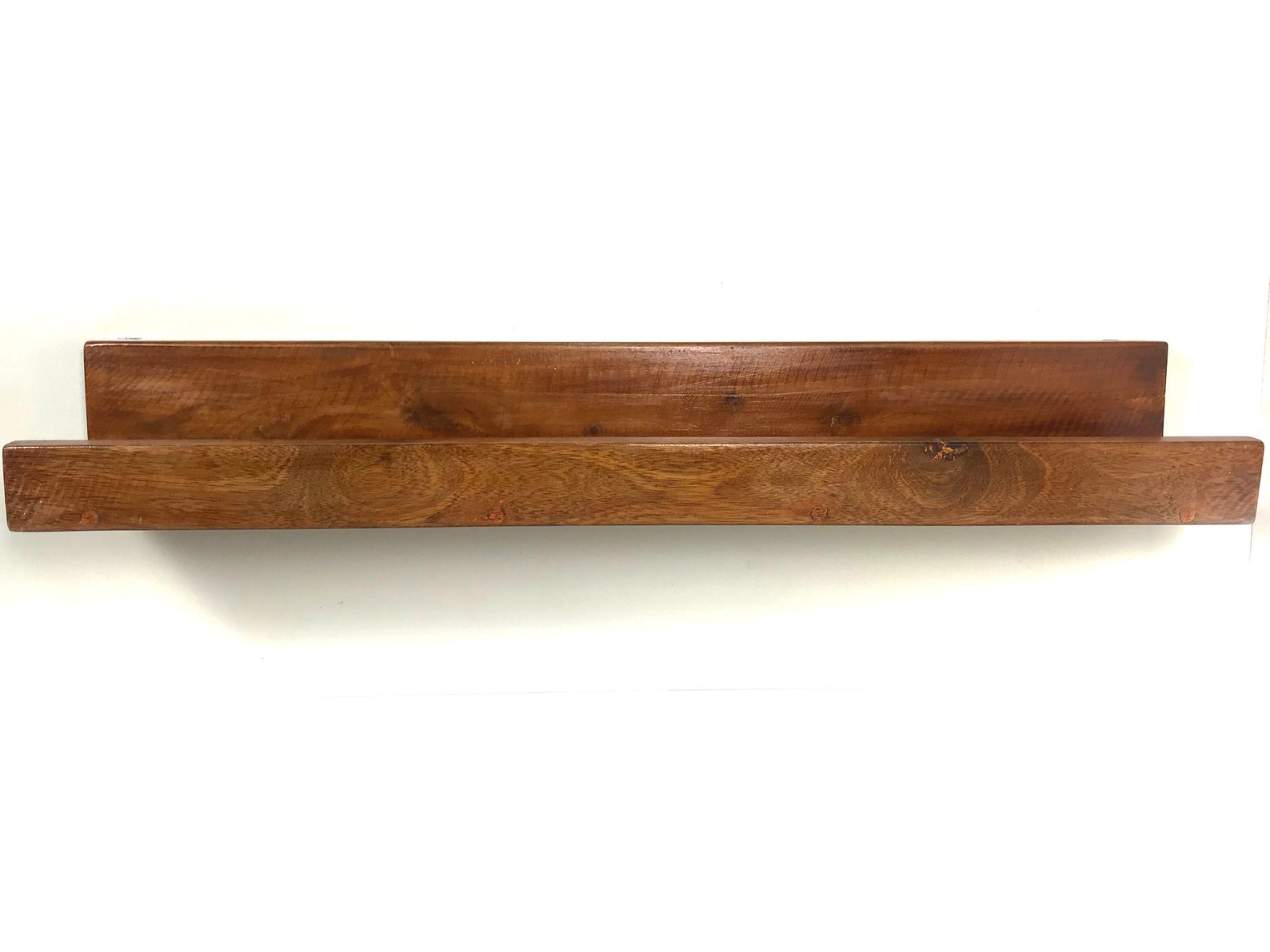 Solid Wood Wall Shelf in Deep Mahogany Etsy