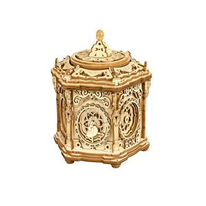 Wooden Puzzle Educative toy Mechanical Secret Garden jewelry stockage DIY Mechanical Music Box