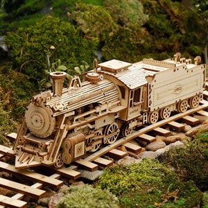 ROKR Prime Steam Express MC501 -1:80 Scale Model Train 3D Wooden Puzzle Wooden Puzzle Game Assembly Popular Toy Gift for Children Adult